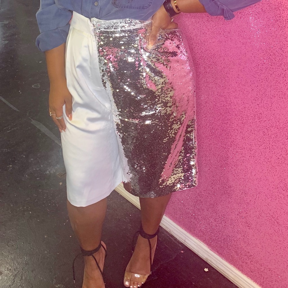 Silver and White Shorts